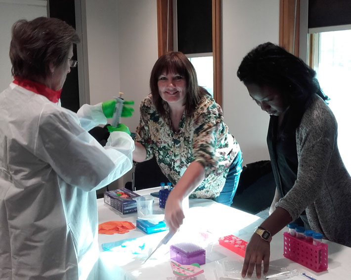 Members of the viral vector team at a public engagement event.